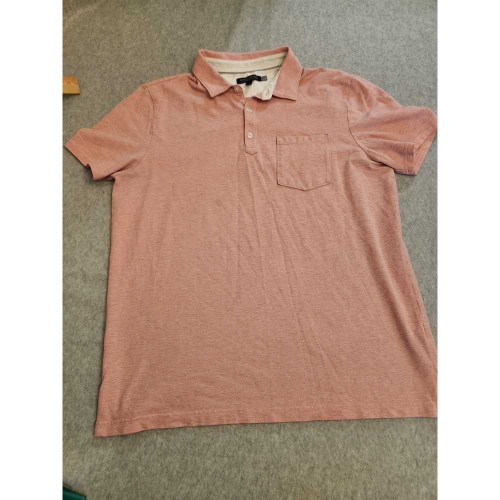 Banana Republic Polo Shirt Mens XL Pink Heather Performance Pique Pocket Casual‎